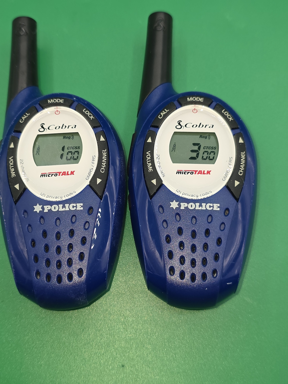 Cobra microTALK Police 2-Pack Portable Walkie Talkies - Blue